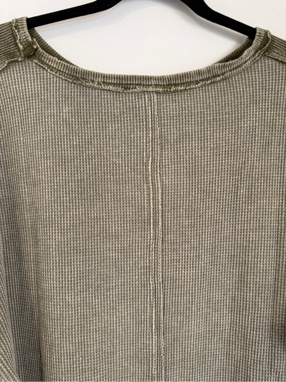 easel Olive Waffle Knit Long Sleeve Top - Picture 5 of 6